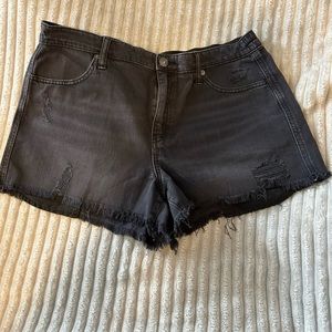 Aerie size large daydream denim shorts in charcoal color.